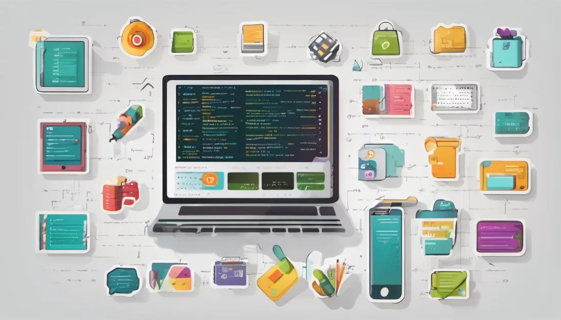 Ordinateur et widgets autour