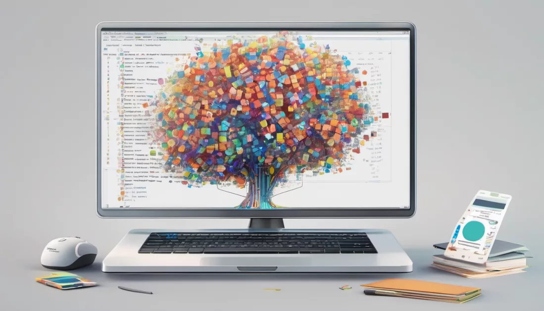 arbre qui sort d'un clavier d'ordinateur